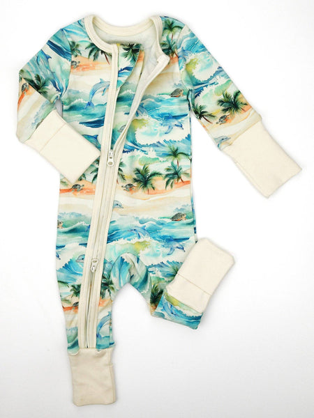 Organic Cotton Baby Pajamas 2-Way Zipper Sleeper, Maui