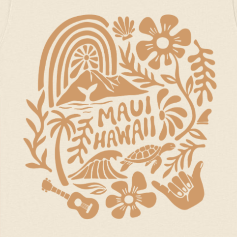 Maui Hawaii Iconic North Shore Things Unisex Tee | Natural