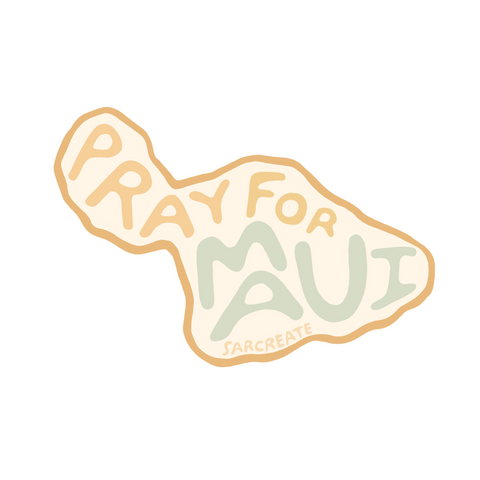 Pray For Maui Sticker Supporting Wildfire Relief Donations