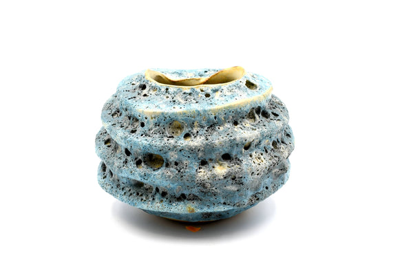 Blue Loofah Round Vase