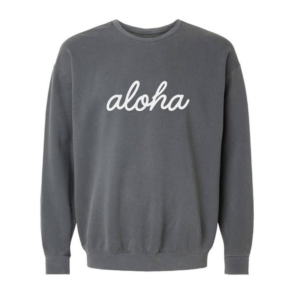Aloha Cursive Vintage Washed Sweatshirt | Varied Colors