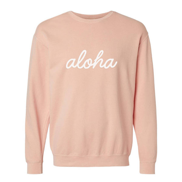 Aloha Cursive Vintage Washed Sweatshirt | Varied Colors