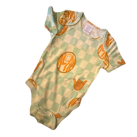Classic Onesie - Aloha Smiley Checkered Mint