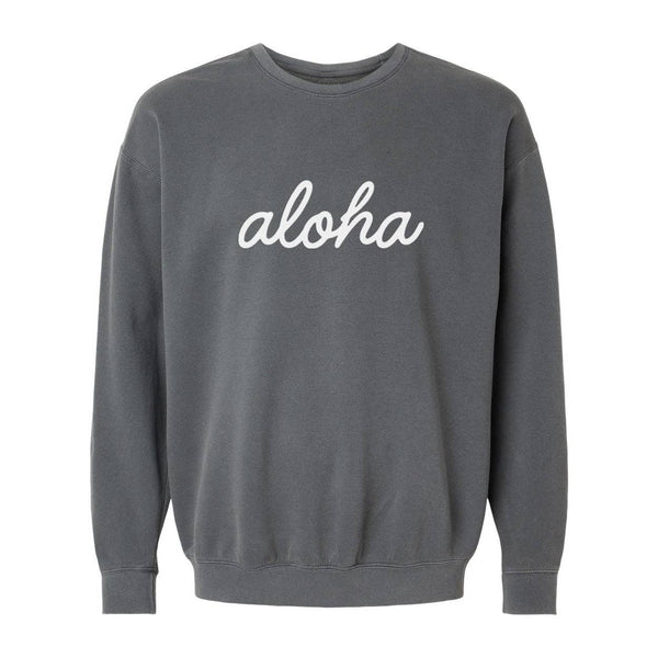 Aloha Cursive Vintage Washed Sweatshirt | Varied Colors