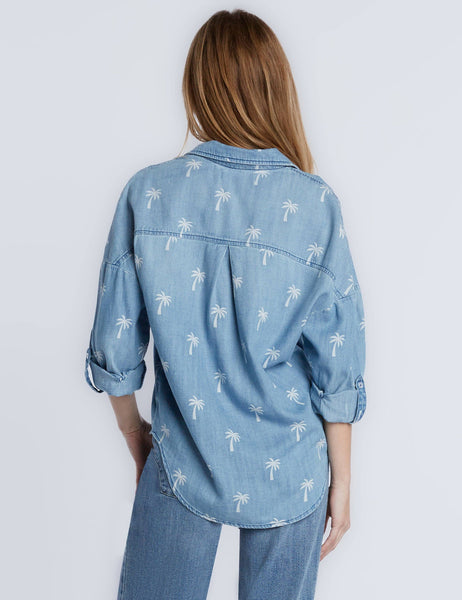 Denim Palms Button Down Shirt