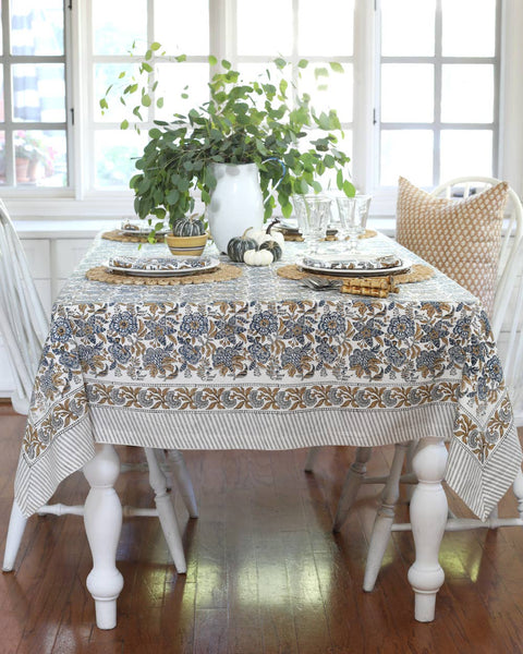 Tablecloth Cordoba Caramel Indigo: 60x92