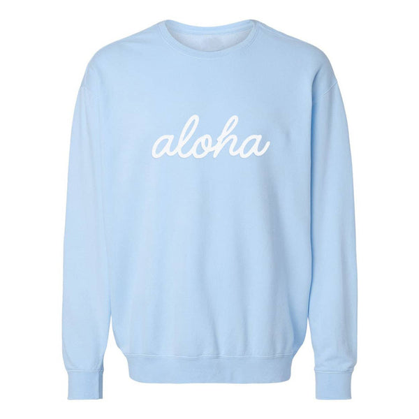 Aloha Cursive Vintage Washed Sweatshirt | Varied Colors