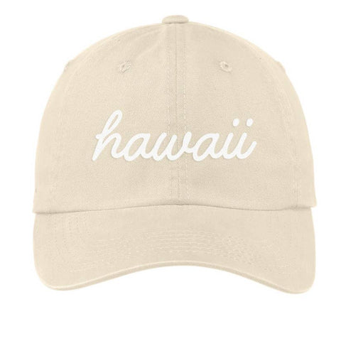 Hawaii Cursive Font Baseball Hat