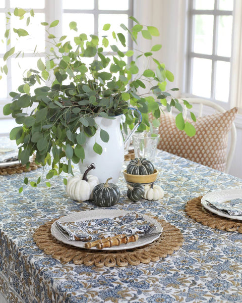 Tablecloth Cordoba Caramel Indigo: 60x92