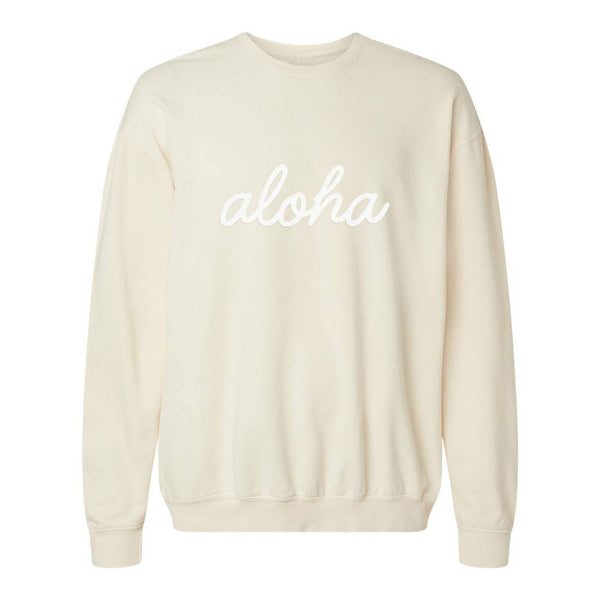 Aloha Cursive Vintage Washed Sweatshirt | Varied Colors
