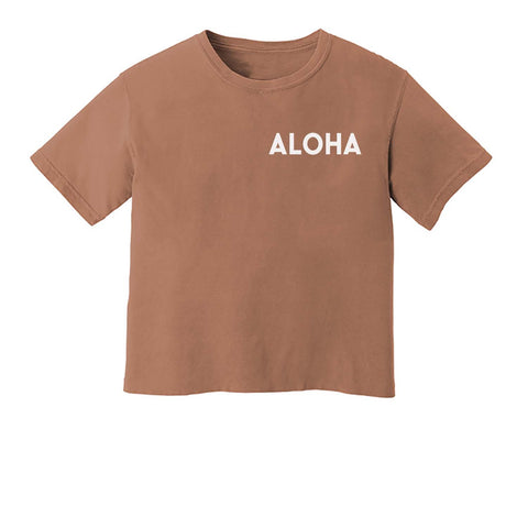 Aloha Washed Crop Tee | Varied Colors