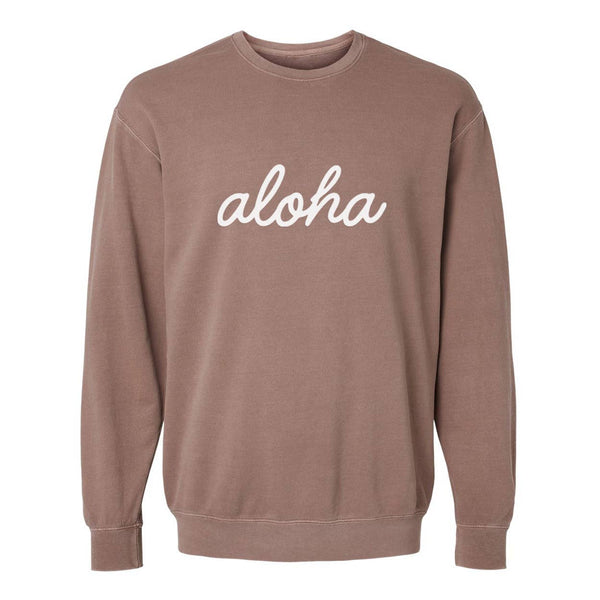 Aloha Cursive Vintage Washed Sweatshirt | Varied Colors