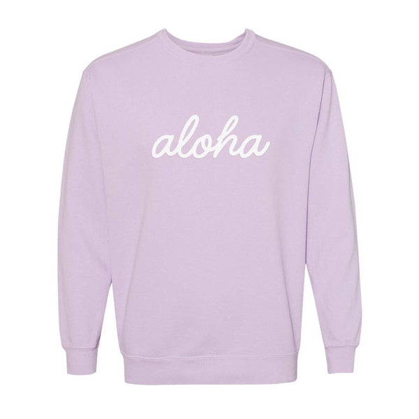 Aloha Cursive Vintage Washed Sweatshirt | Varied Colors