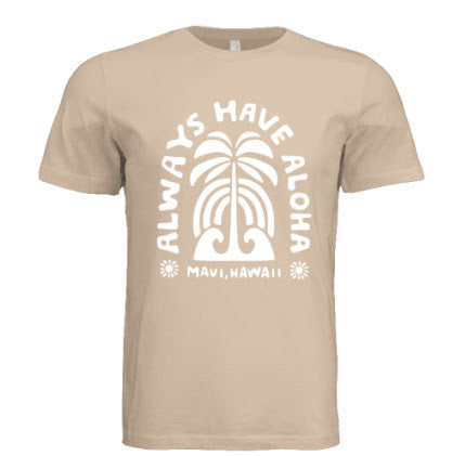 Always Have Aloha Palm Tree, Rainbow & Wave Tee | Soft Cream