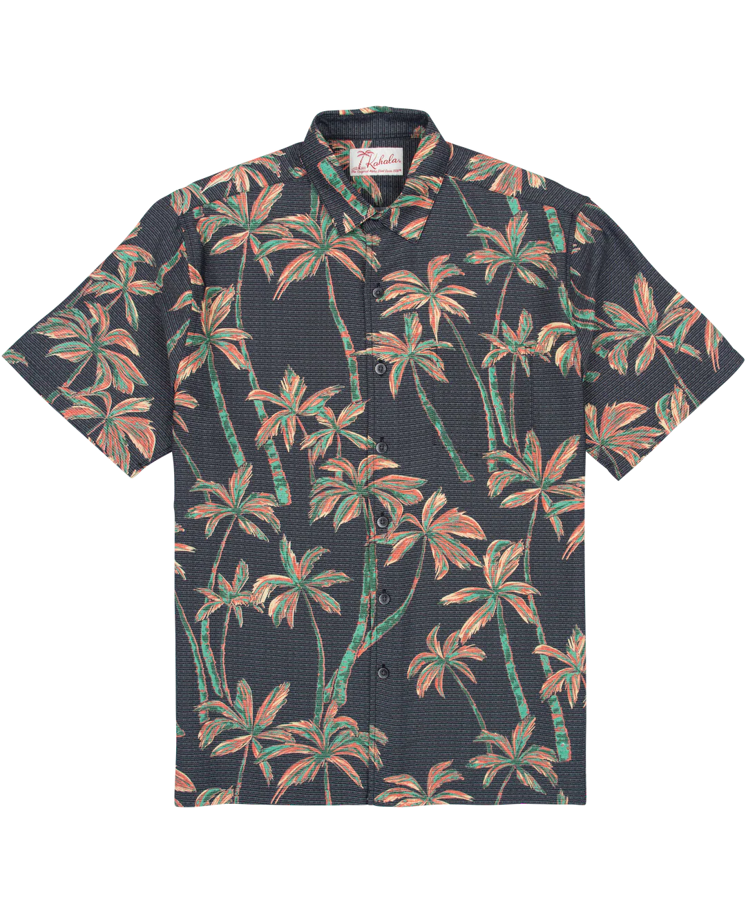 Coco Breeze Palm Print Aloha Shirt | Black