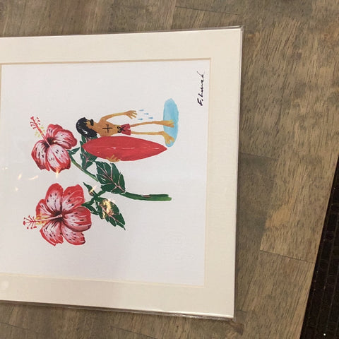 Hibiscus Surfer Print 10x10
