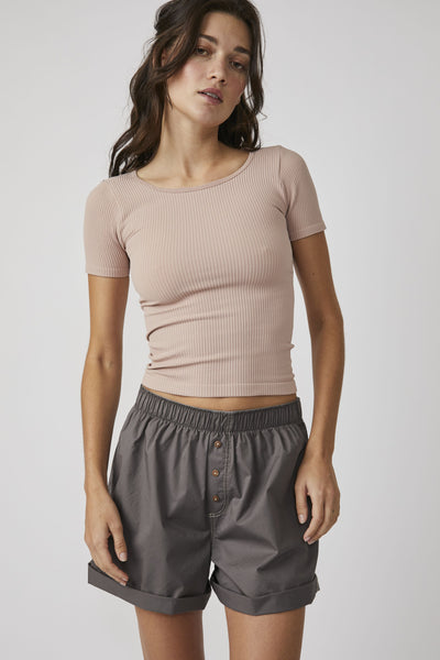 Free People XYZ Recycled Tee In Ballet Pink