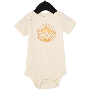 Hang Loose Shaka Baby Onesie Natural Color