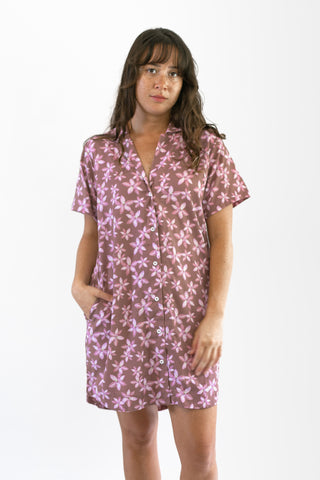Aloha Shirt Dress - Berry Aloha