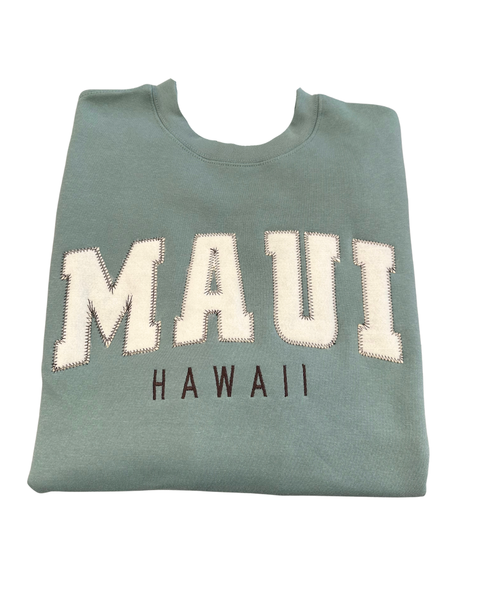 MAUI HAWAII Crewneck Cotton Sweatshirt | Mint Green