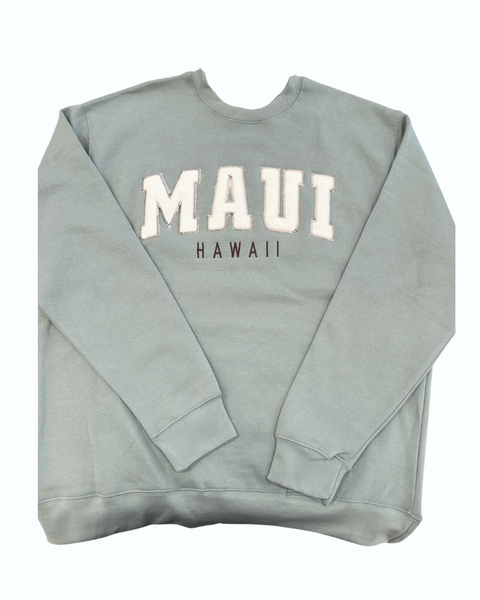MAUI HAWAII Crewneck Cotton Sweatshirt | Mint Green