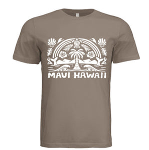 Maui Scenic Palm & Ocean Tee | Pebble Brown