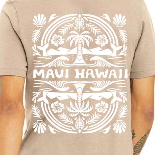 Maui Hawaii Scenic Unisex Tee | Tan