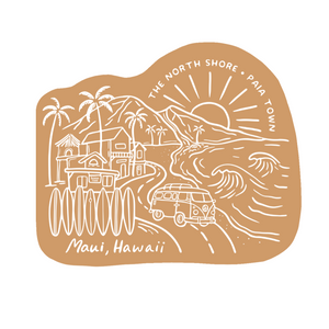 Paia Town Scenic Sticker | Brown