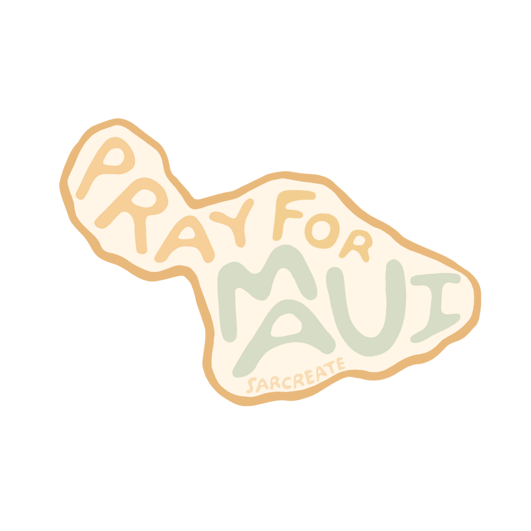 Pray For Maui Sticker Supporting Wildfire Relief Donations
