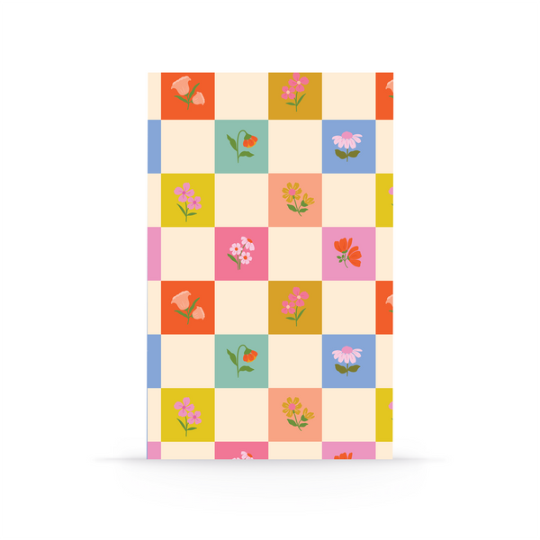 Petals and Checkers Classic Layflat Journal Notebook