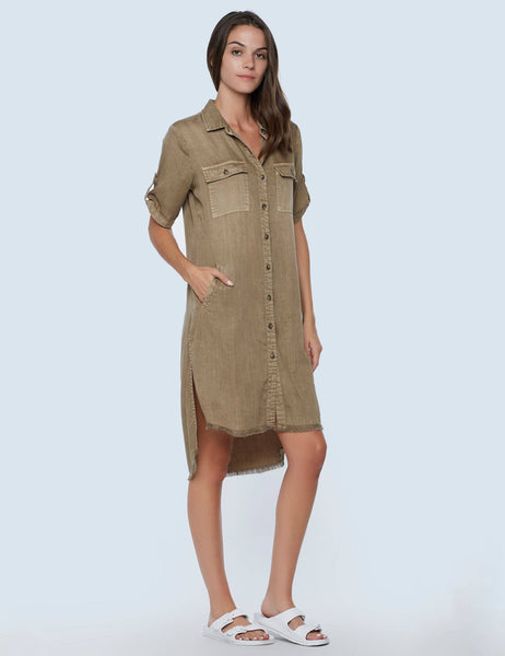 Camper Denim Shirtdress-Brown