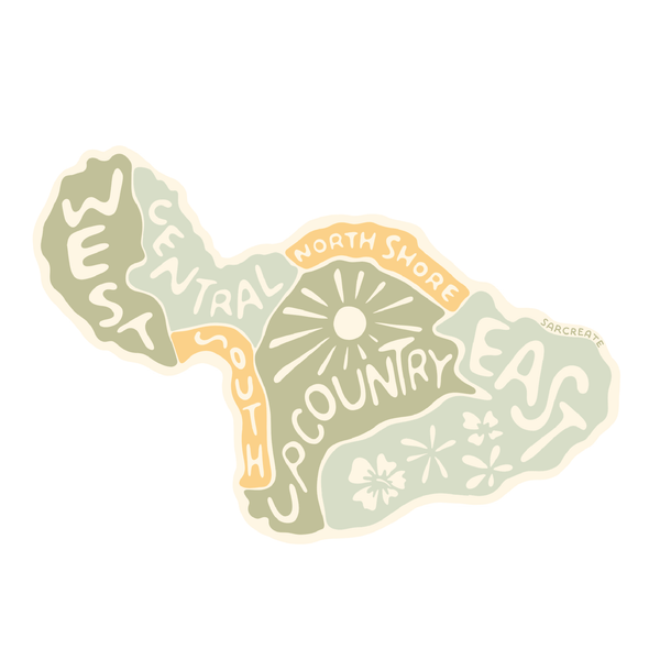 Sticker - Maui Map