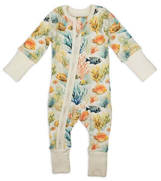 Organic Cotton Baby Pajamas 2-Way Zipper Sleeper, Pisces