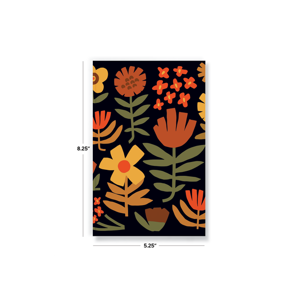 Chunky Floral Layflat Journal Notebook: Lined / Classic