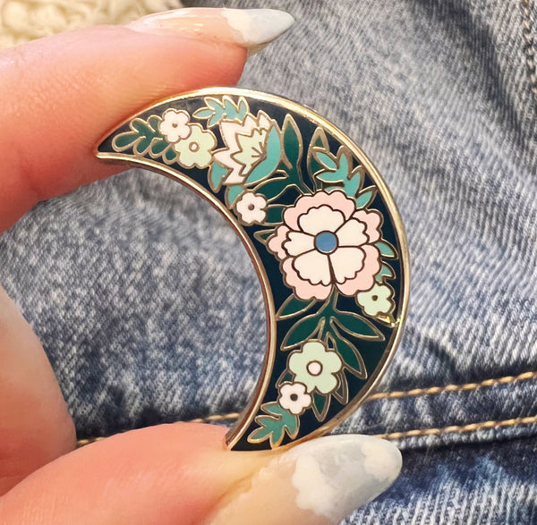 Botanical Moon Enamel Pin