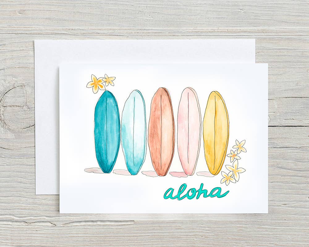 Aloha Surfboards Greeting Card