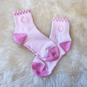 Smiley Embroidered Socks Wildflower
