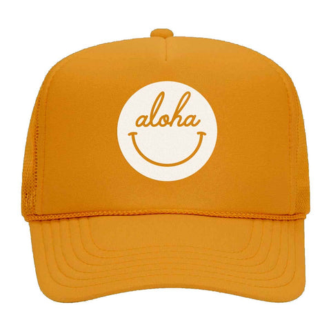 Aloha Cursive Smile Foam Snapback Hat