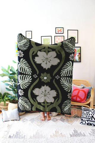 Tropical Art Deco Knit Blanket