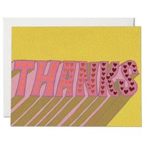 Hearts thank you greeting card
