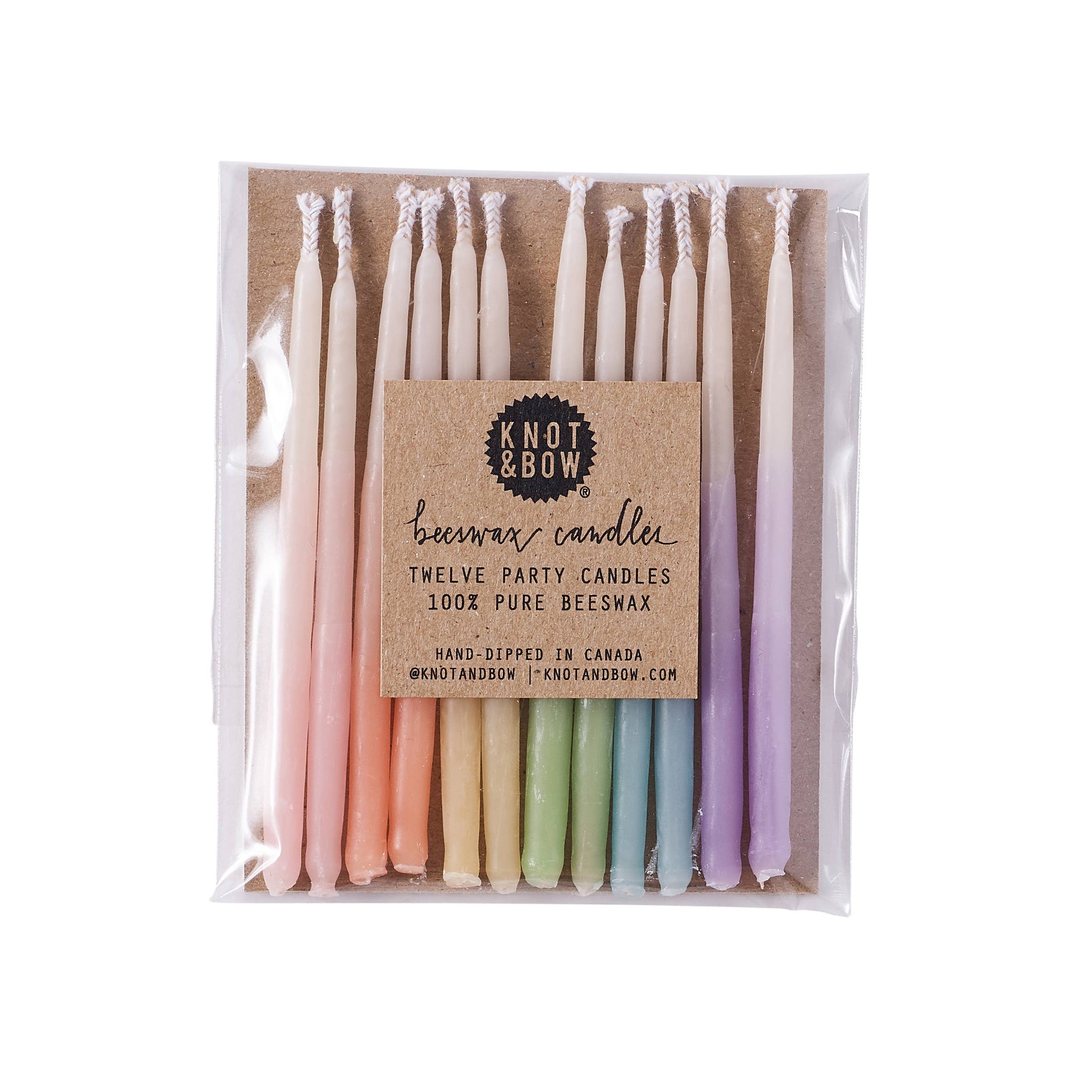 Rainbow Ombre Beeswax Birthday Candles