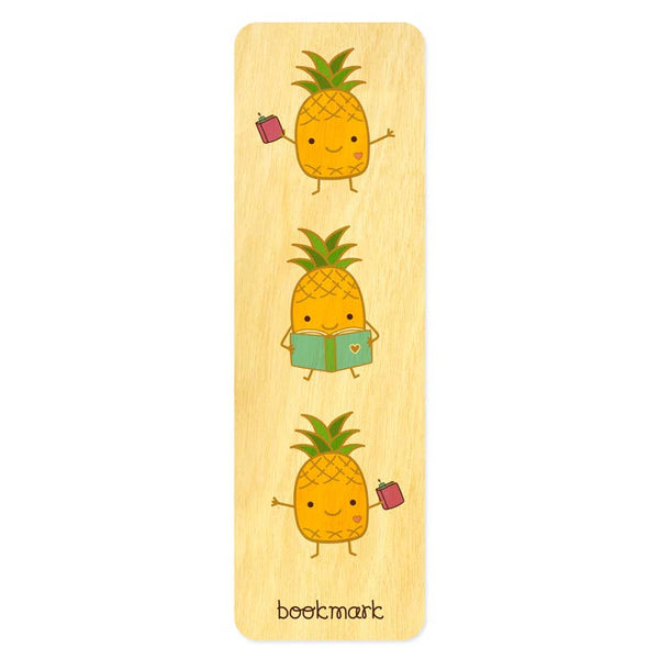 Poetry Pineapple Wood Bookmark