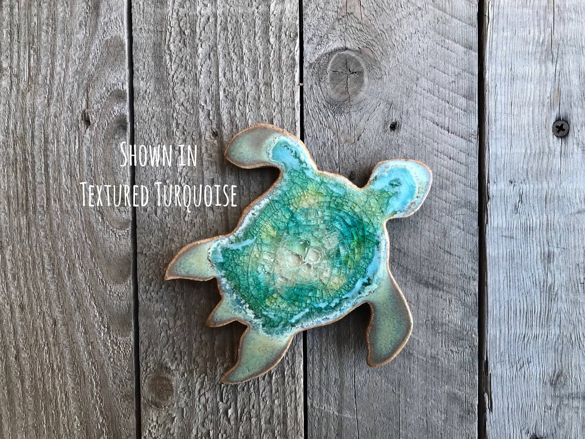Crackled Glass Sea Turtle Coaster