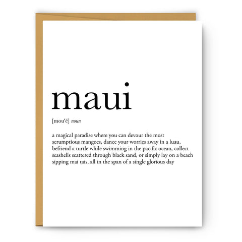 Maui Definition Greeting Card