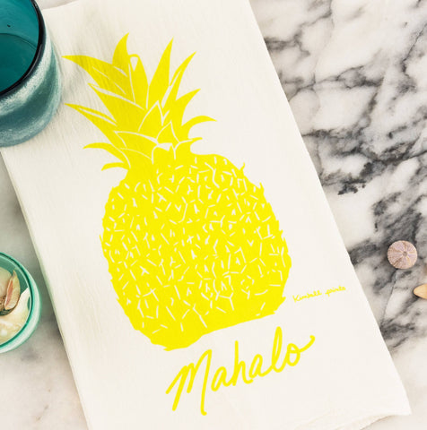 Mahalo Pineapple Tea Towel
