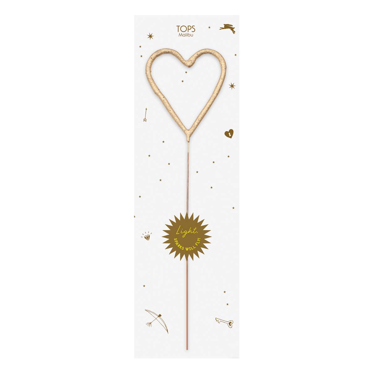 Big Golden Sparkler Wand Heart