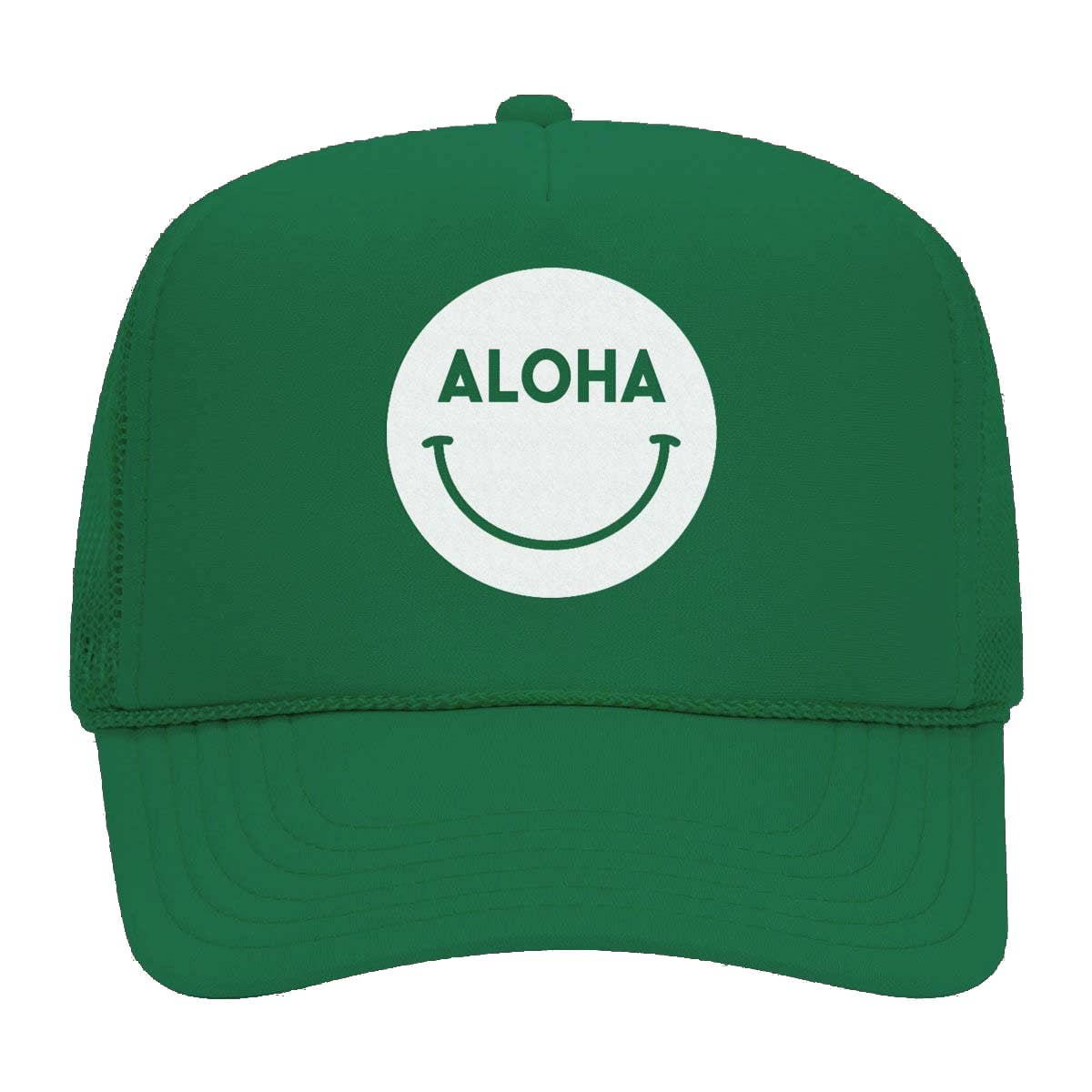 Aloha Smile Foam Snapback Hat-Kelly Green