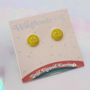 Smiley Face Stud Earrings Wildflower