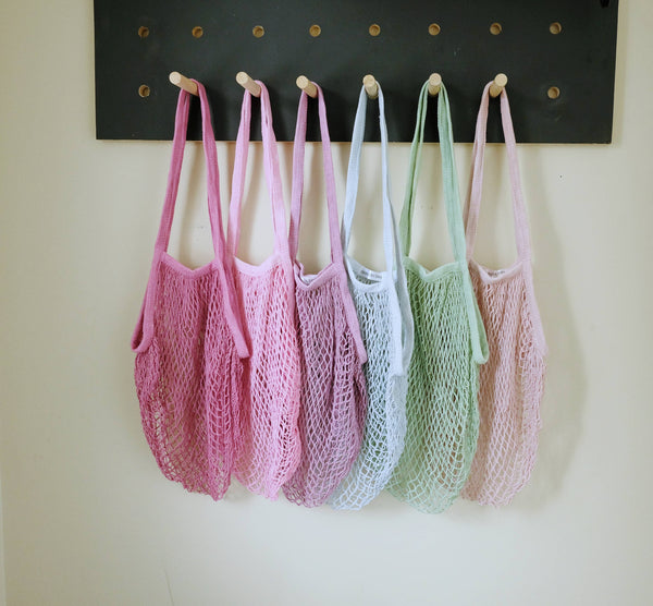 Soft pastel Market bag, net shopping bag,reusable market bag