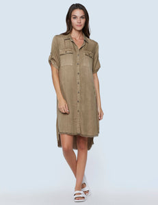 Camper Denim Shirtdress-Brown